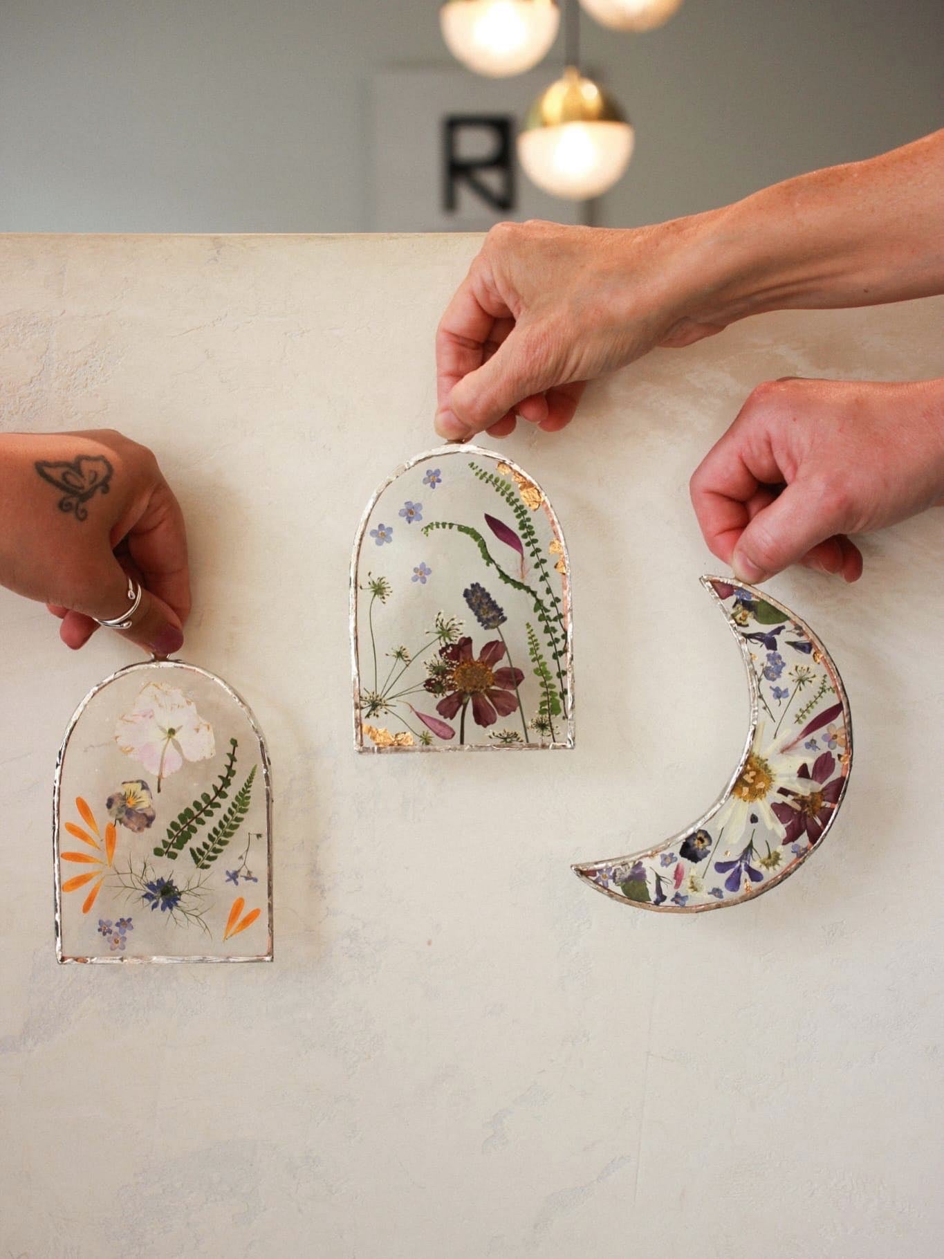 October Flower Framing Stained Glass Workshop at Rebecca Furze Shop - Totnes