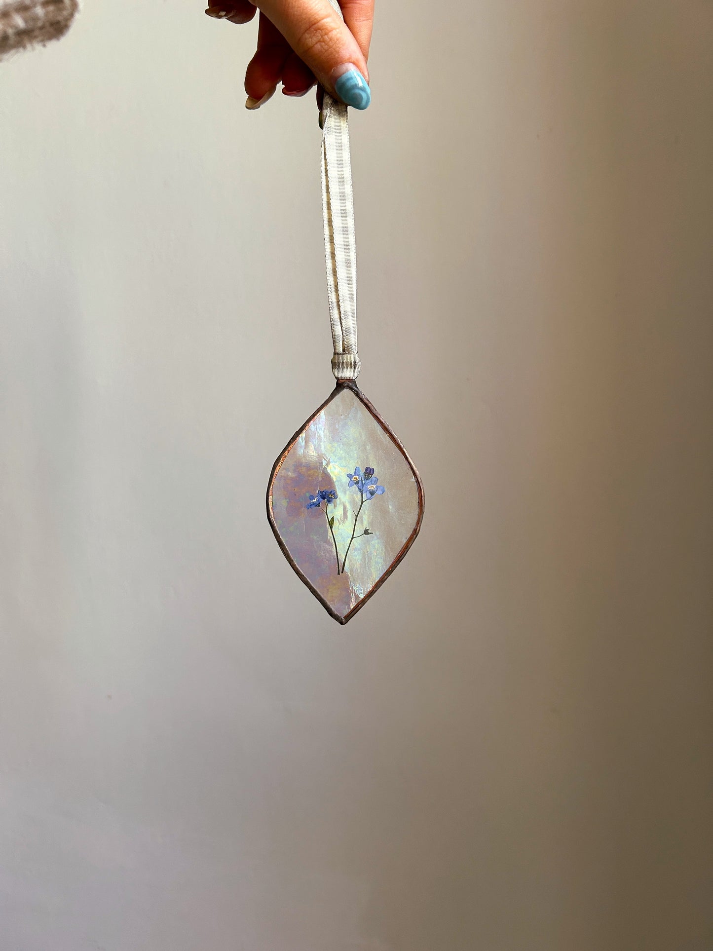 Pressed Flower Christmas Ornament Glass Frame