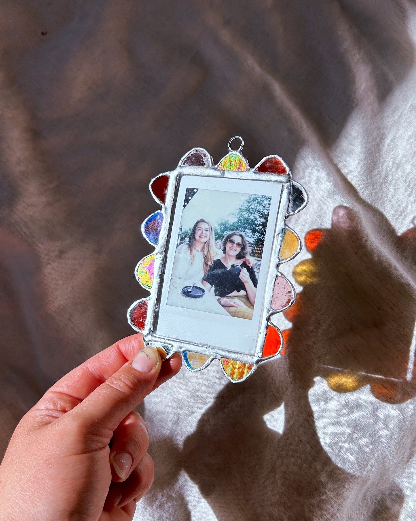 Scallop Polaroid Frame Yellow Orange Red