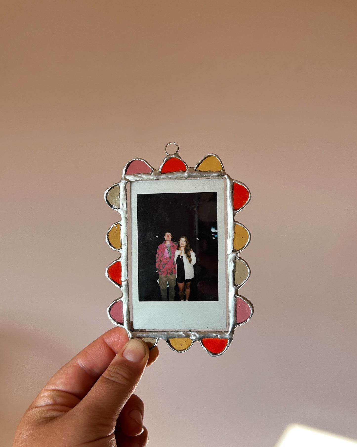 Scallop Polaroid Frame Yellow Orange Green Pink