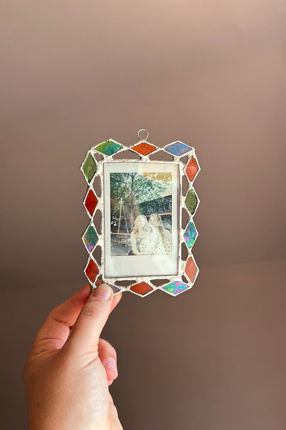 Harlequin Polaroid Frame Green and Orange
