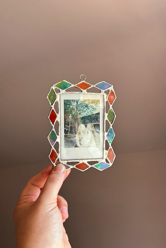 Harlequin Polaroid Frame Green and Orange