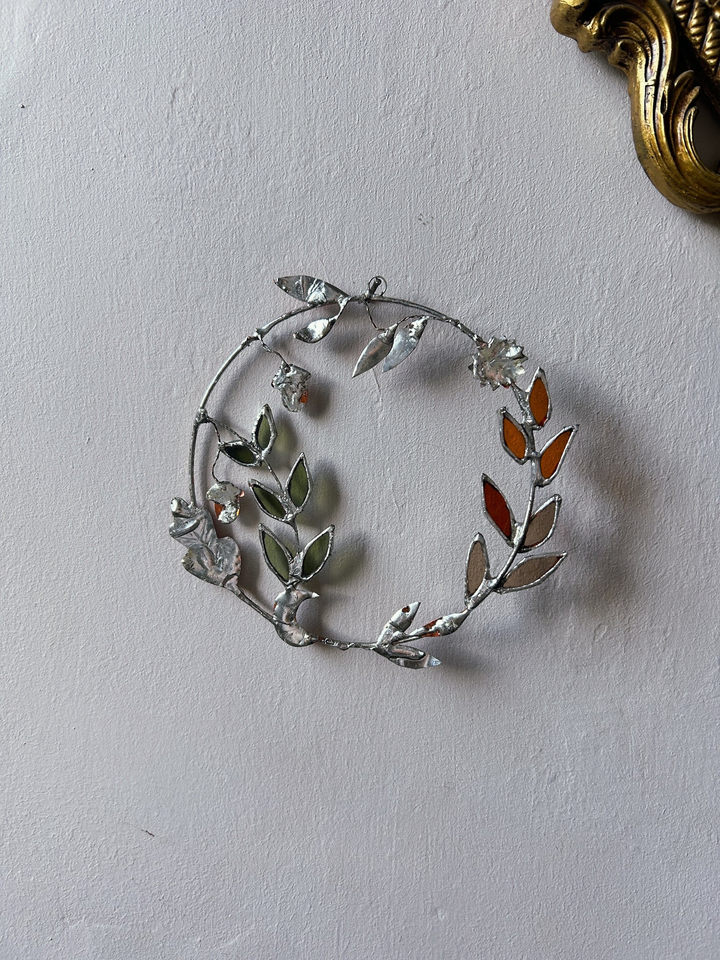 Silver Sun and Moon Autumn Christmas Acorn Wreath