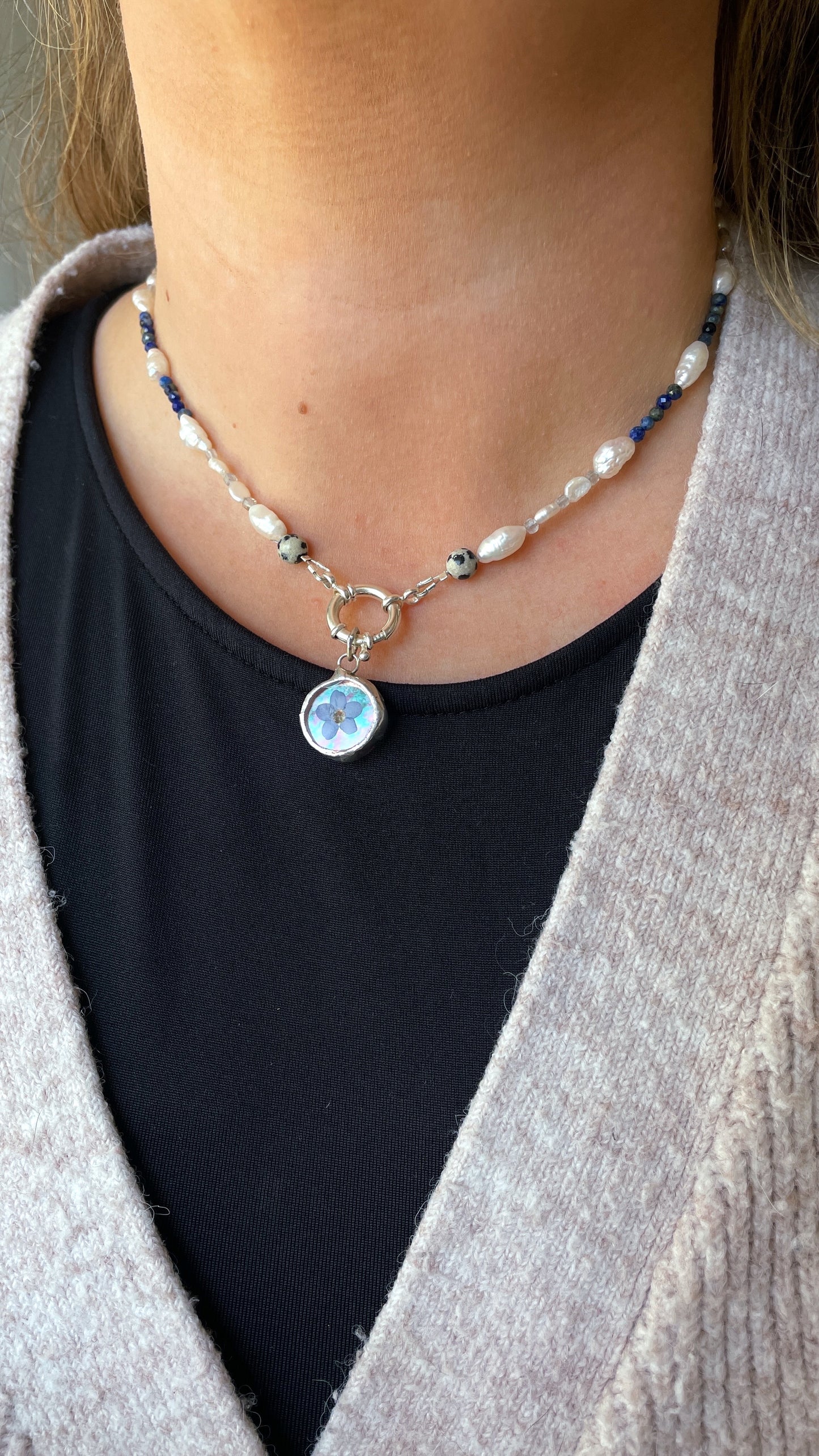 Sterling Silver Forget Me Not Necklace