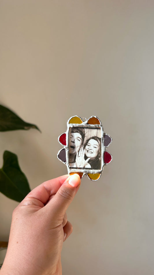 MINI Scallop Polaroid Frame Yellow Amber Purple