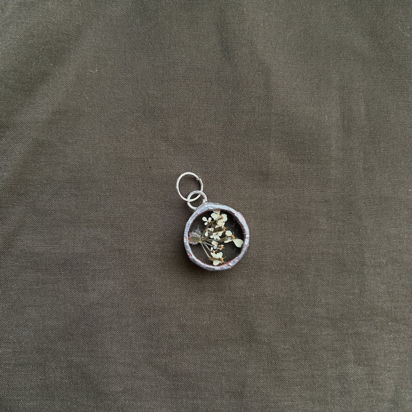 Pressed Cow Parsley Pendant