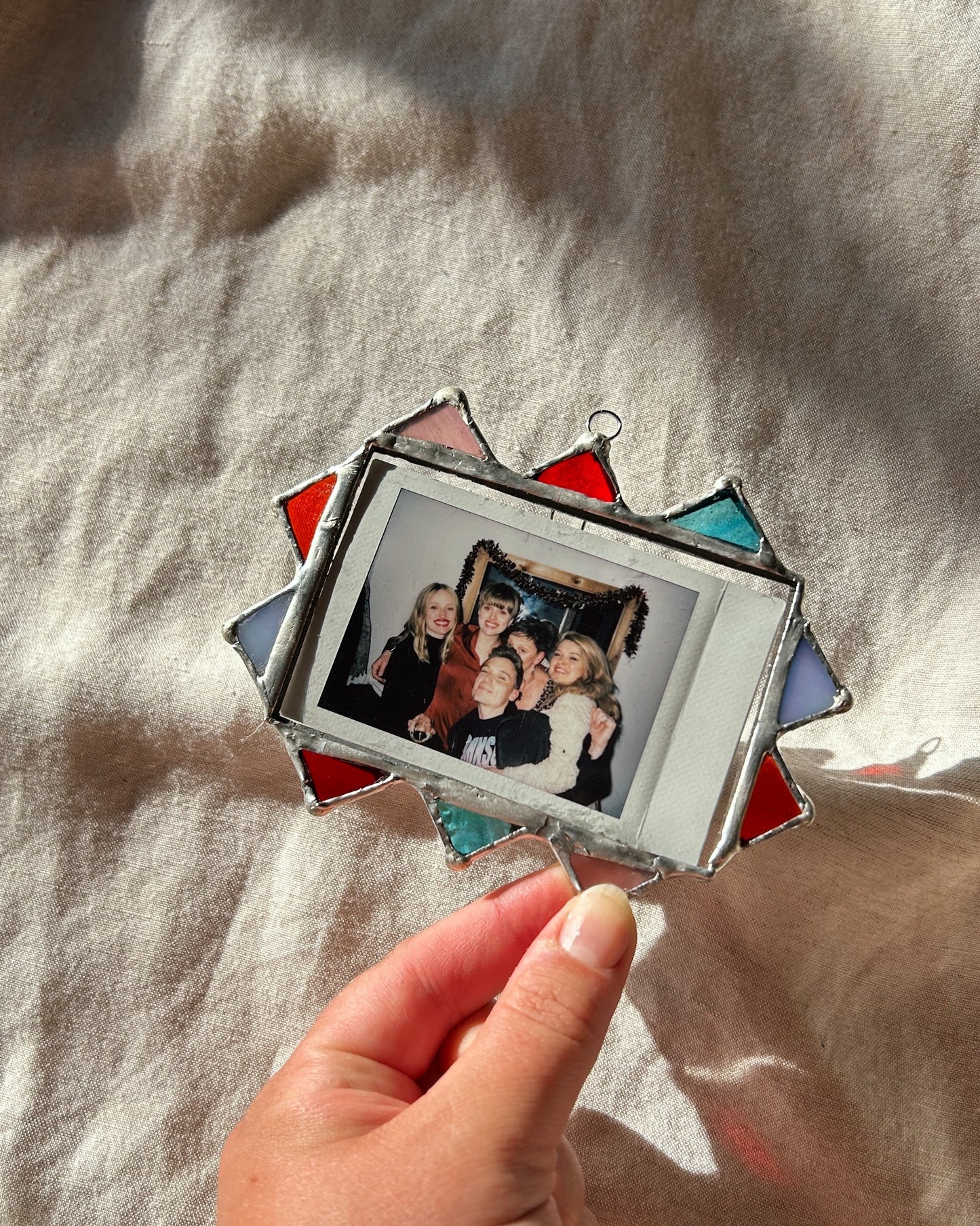 Jester Pointed Polaroid Frame Blue Red Pink Orange