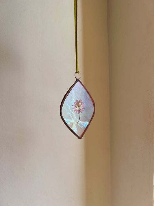 Pressed Flower Christmas Ornament Glass Frame