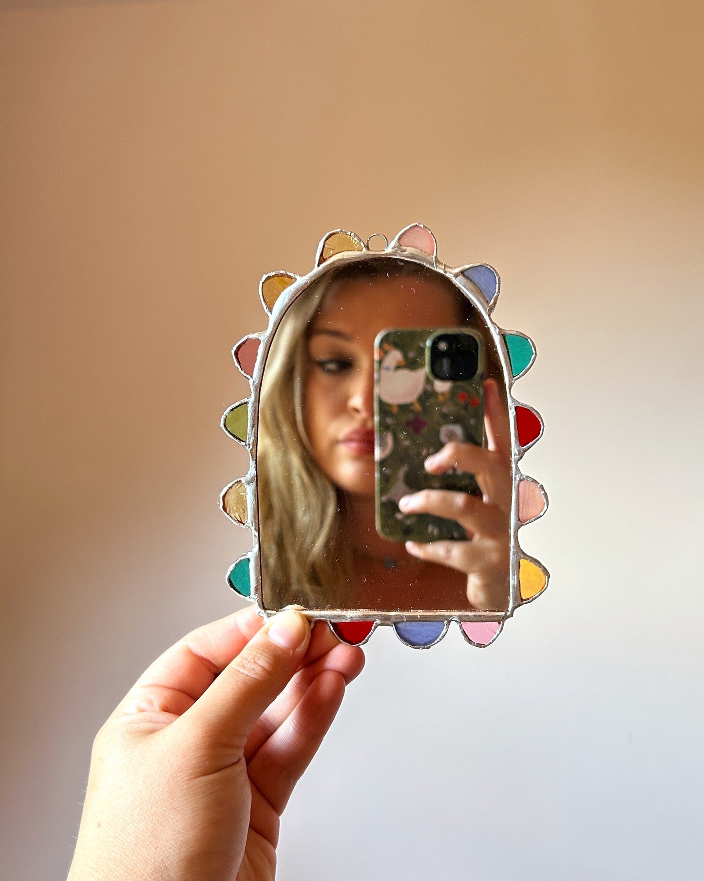 Stained Glass Scalloped Mirror