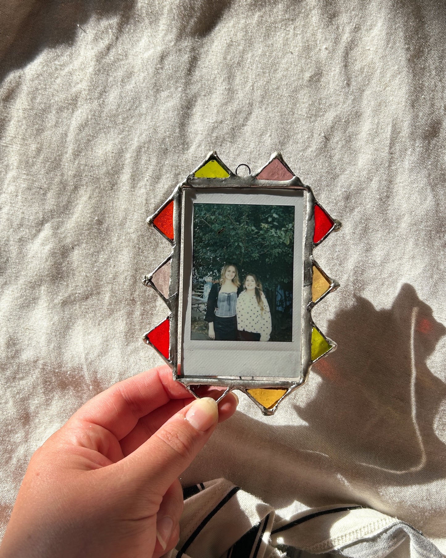 Jester Pointed Polaroid Frame Lime Yellow Orange Pink
