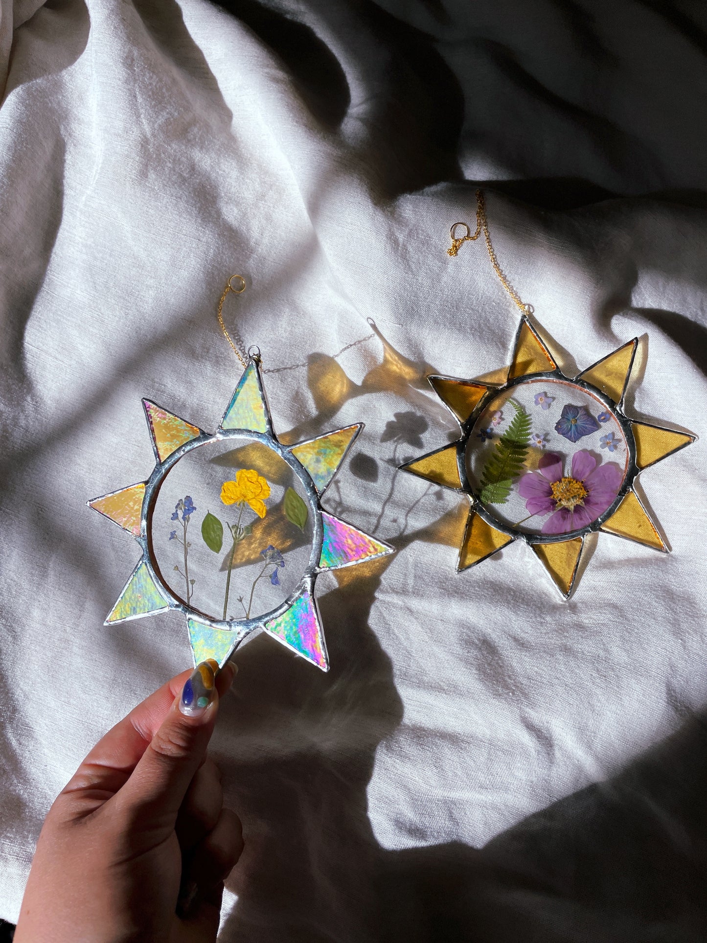 Iridescent Yellow Buttercup Pressed Flower Sun