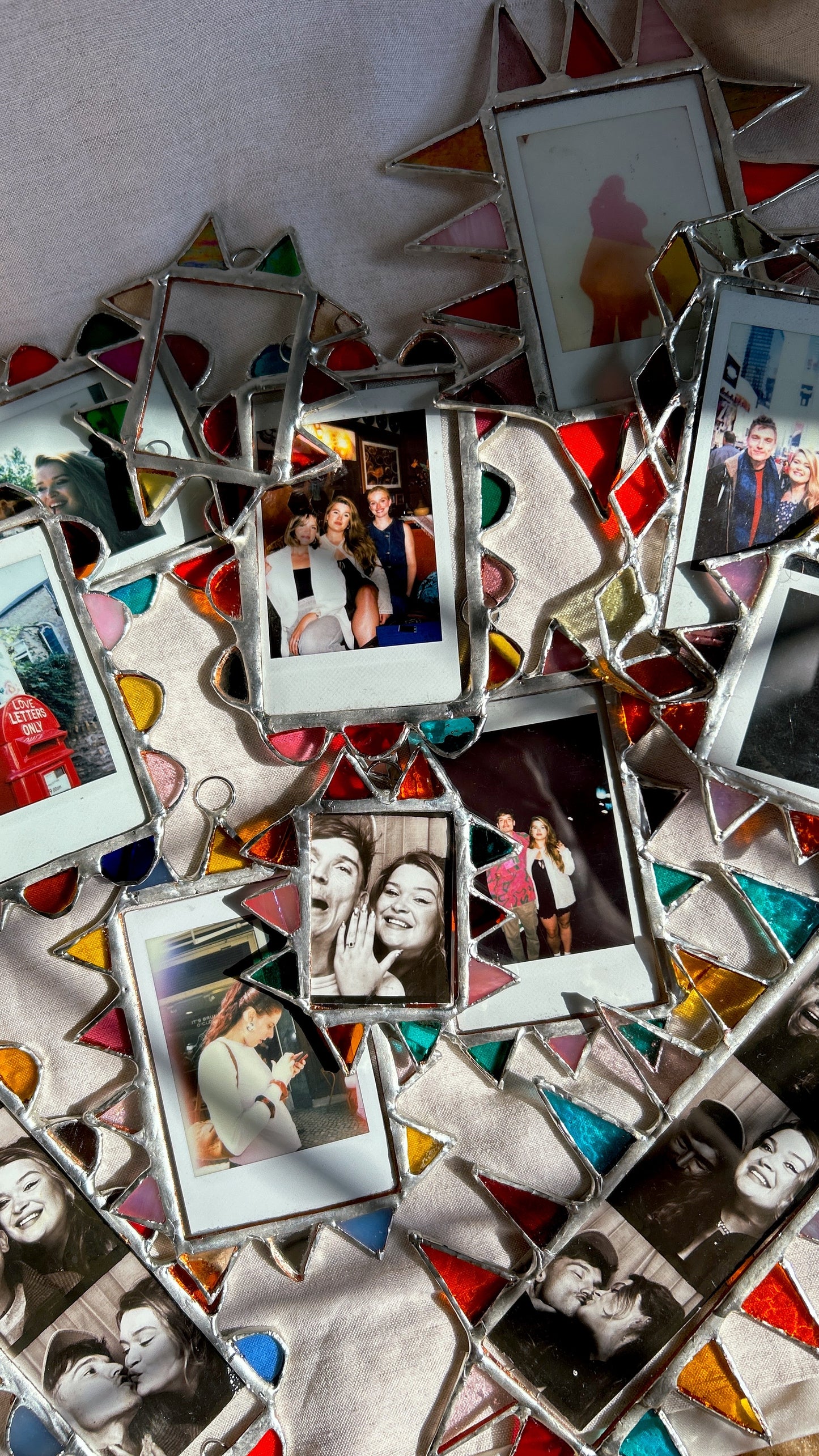 Scallop Polaroid Frame Orange Pink Blue