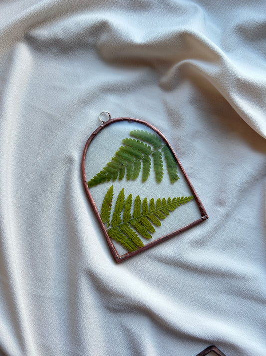 Pressed Fern Arch Glass Frame
