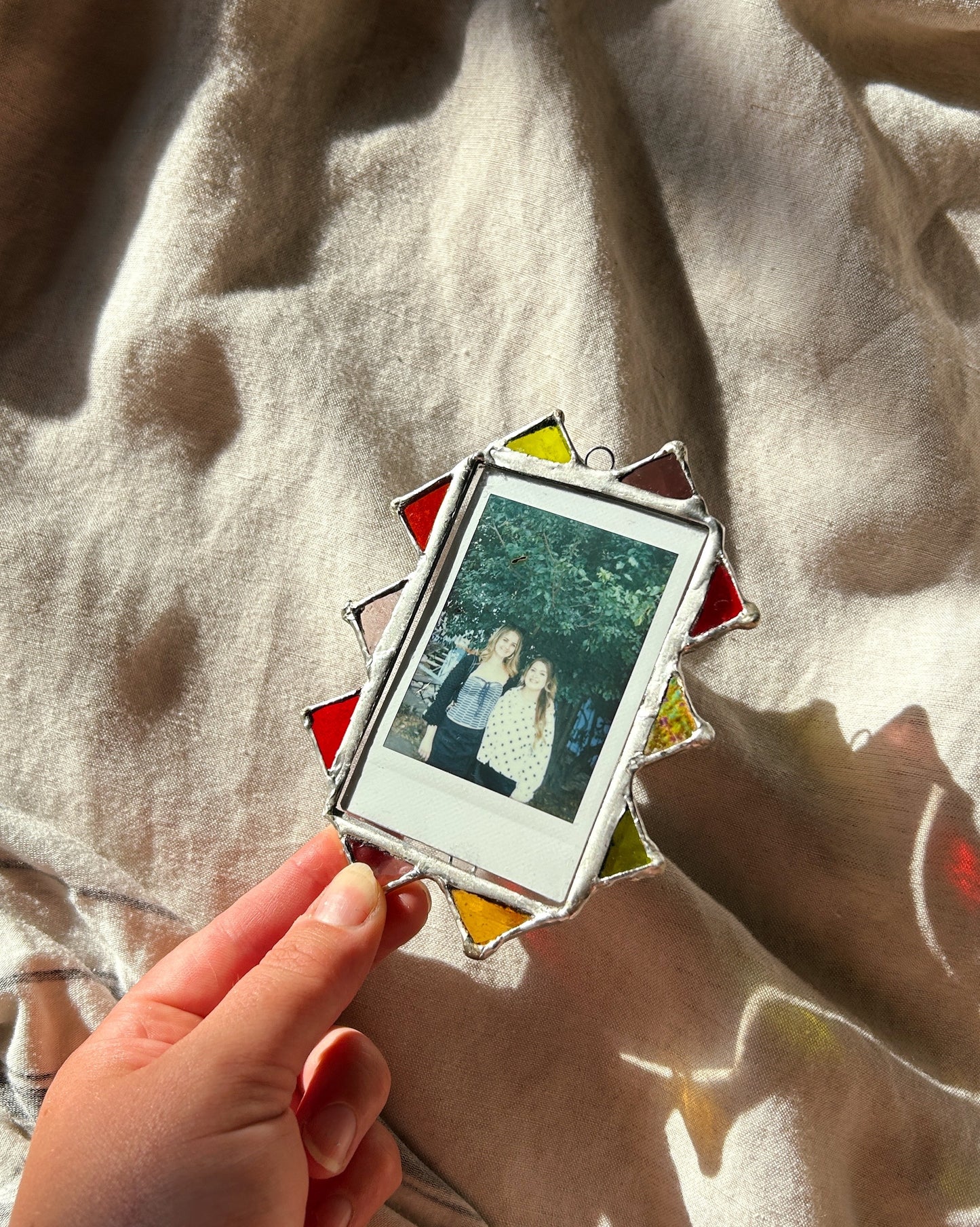 Jester Pointed Polaroid Frame Lime Yellow Orange Pink
