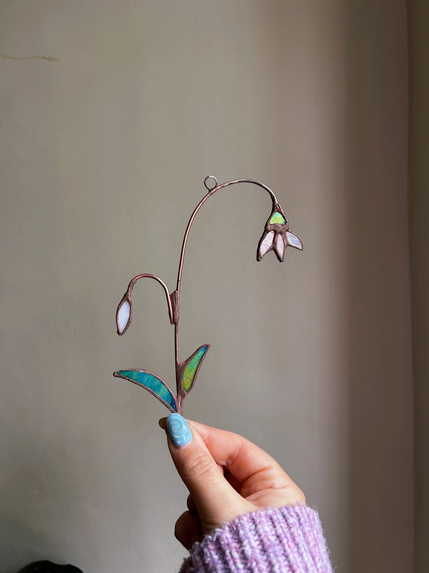 Made to order 2/3 weeks Stained Glass Snow Drop Mini Sculpture