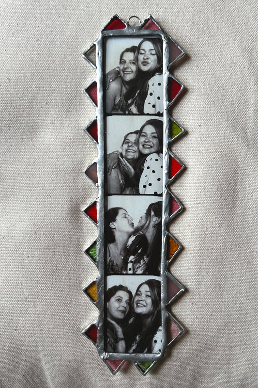 Pointed Photobooth Stained Glass Red Orange Yellow Pink Green