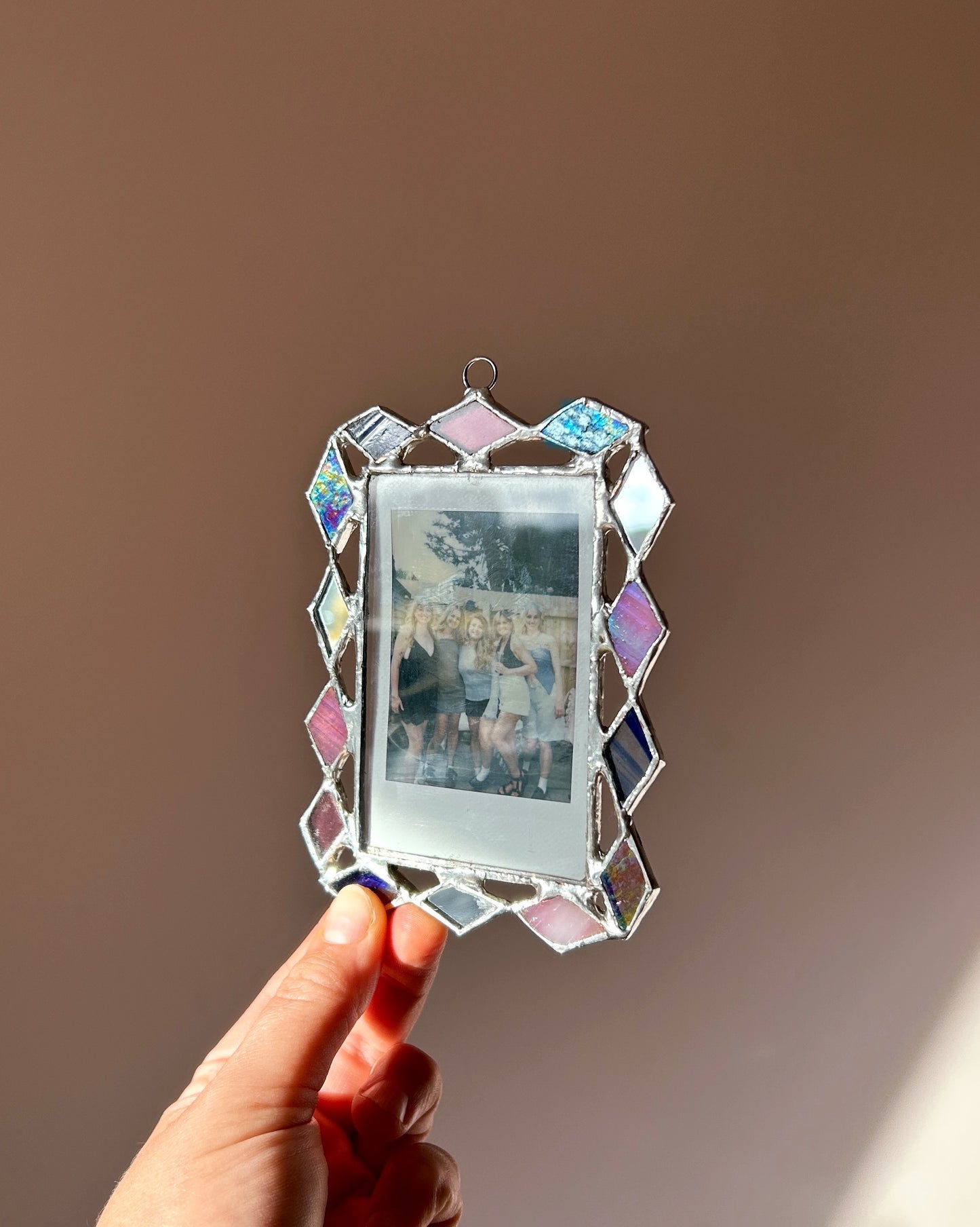 Harlequin Polaroid Frame Pink, Streaky Blue and Mirror