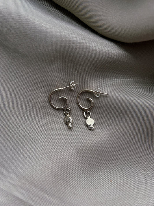 Sterling Silver Molten Drop Earrings