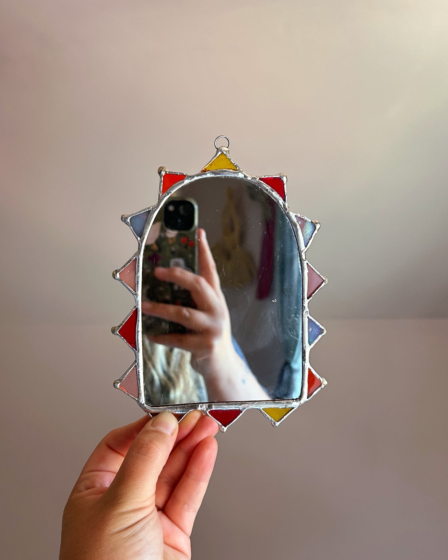 Stained Glass Jester Mirror