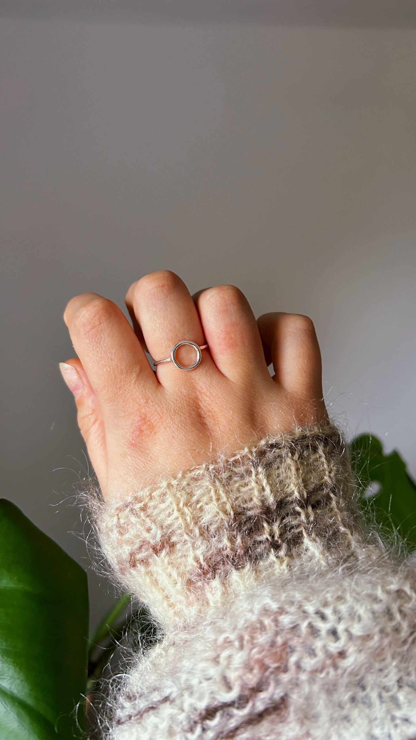 Size P Sterling Silver Circle Ring