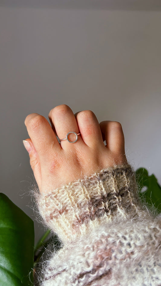 Size P Sterling Silver Circle Ring