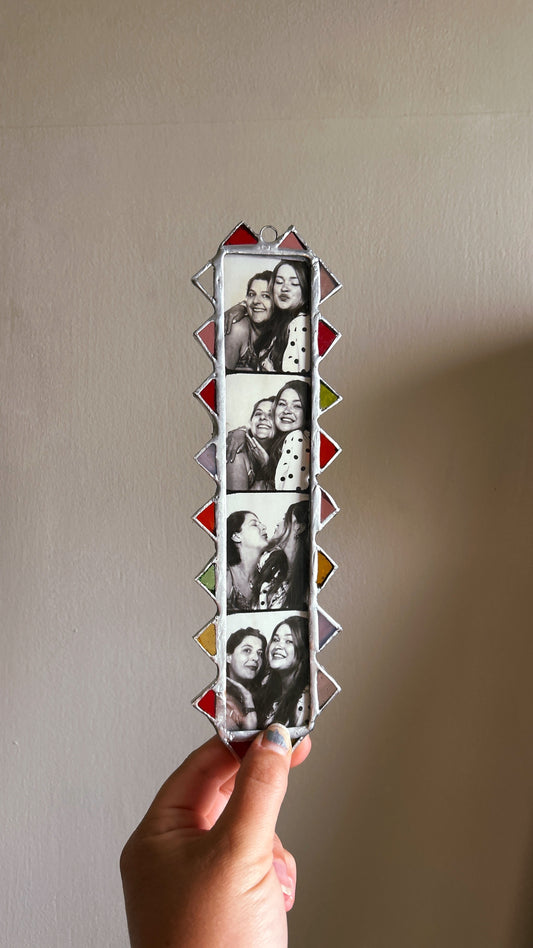 Pointed Photobooth Stained Glass Red Orange Yellow Pink Green