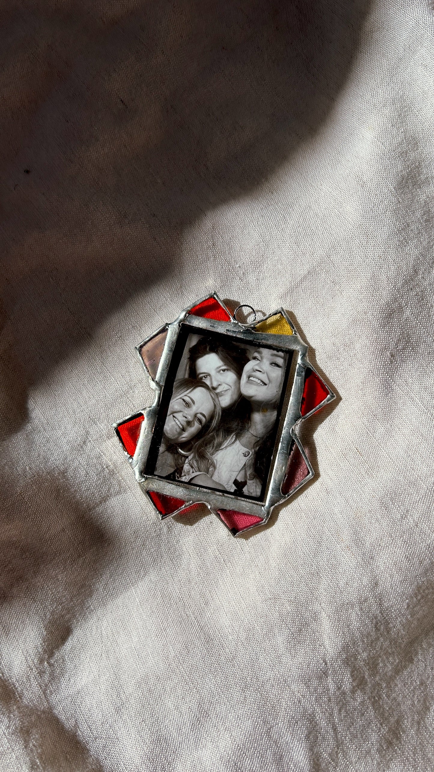 MINI Spiked Polaroid Frame Yellow Orange Pink