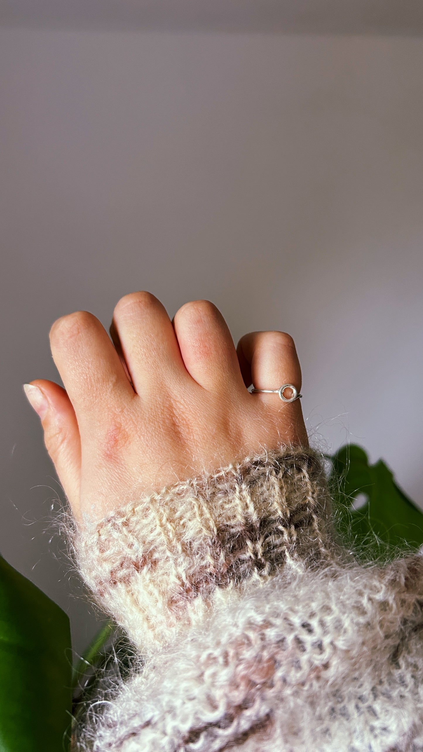 Size L Sterling Silver Circle Pinky Ring