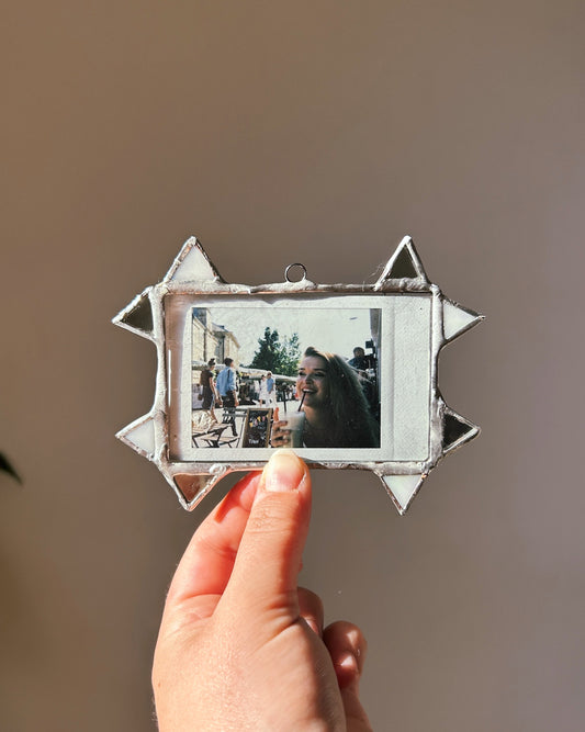 Pointed Polaroid Frame White and Mirror