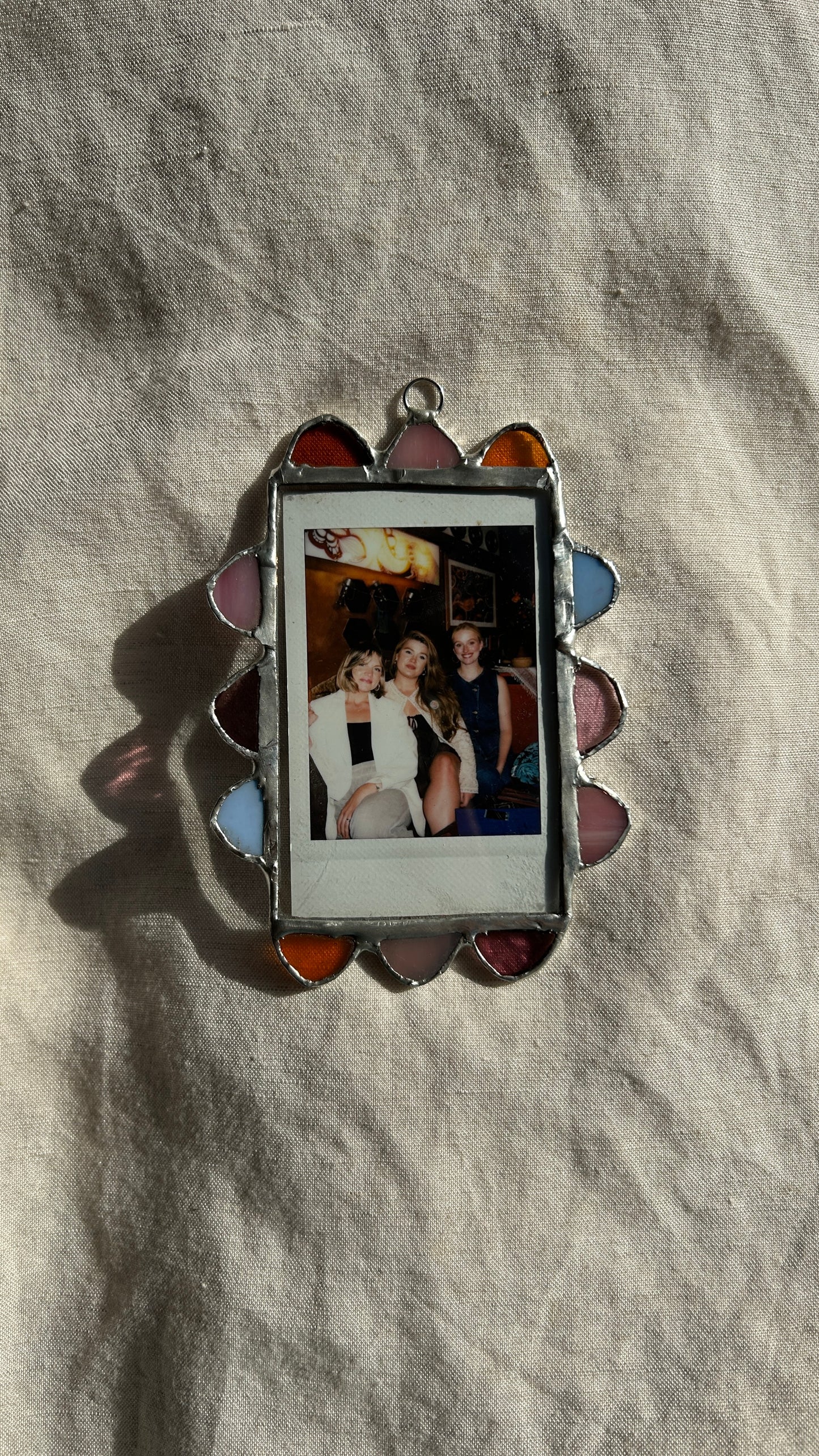 Scallop Polaroid Frame Pink Blue Orange
