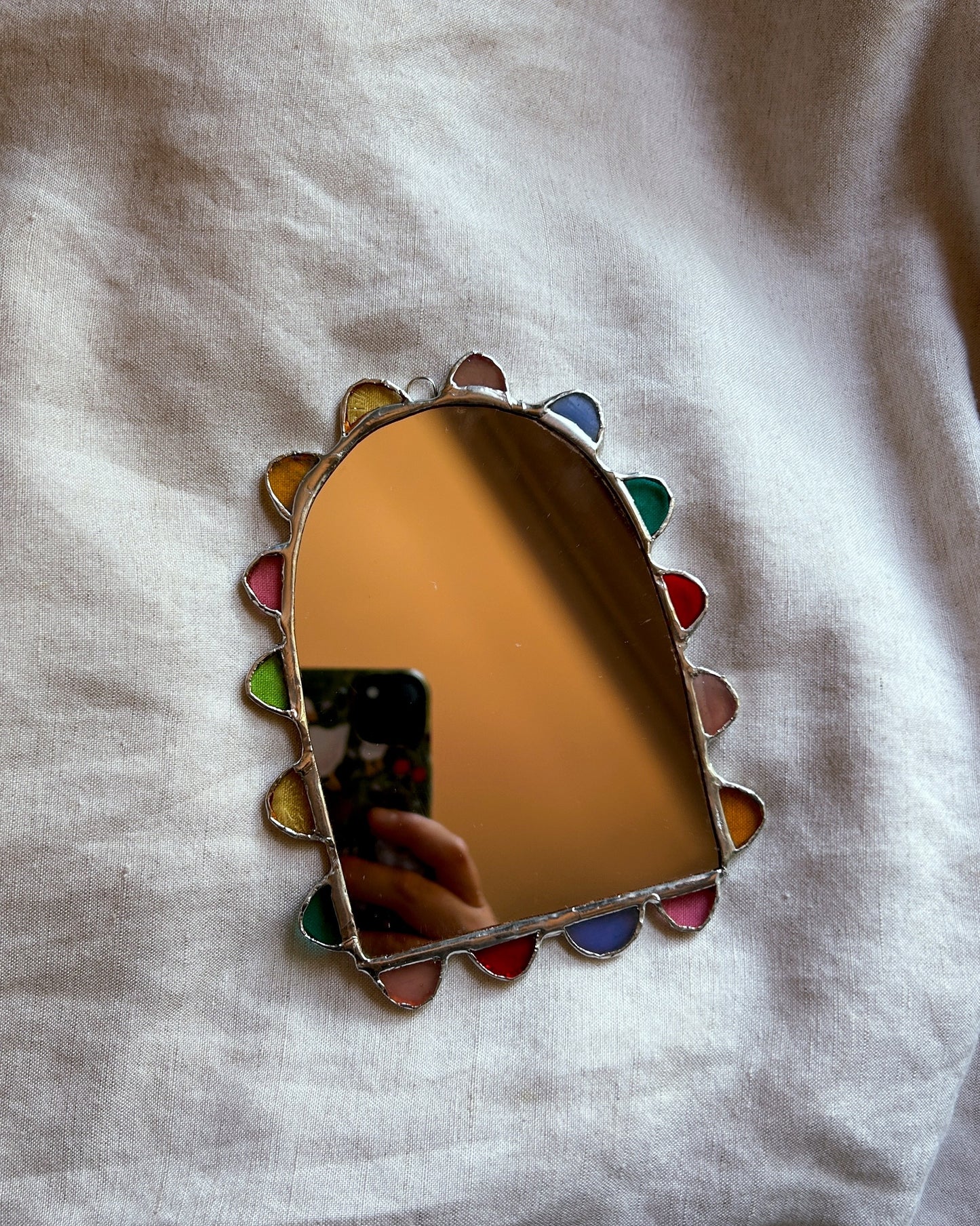 Stained Glass Scalloped Mirror