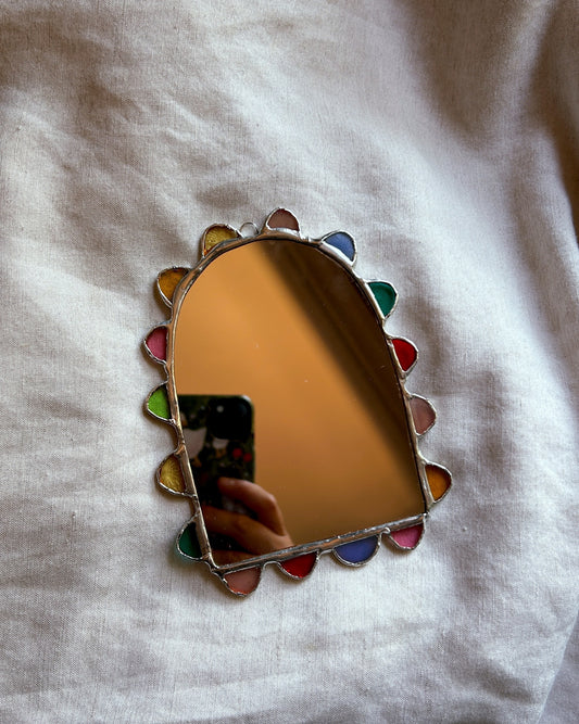 Stained Glass Scalloped Mirror