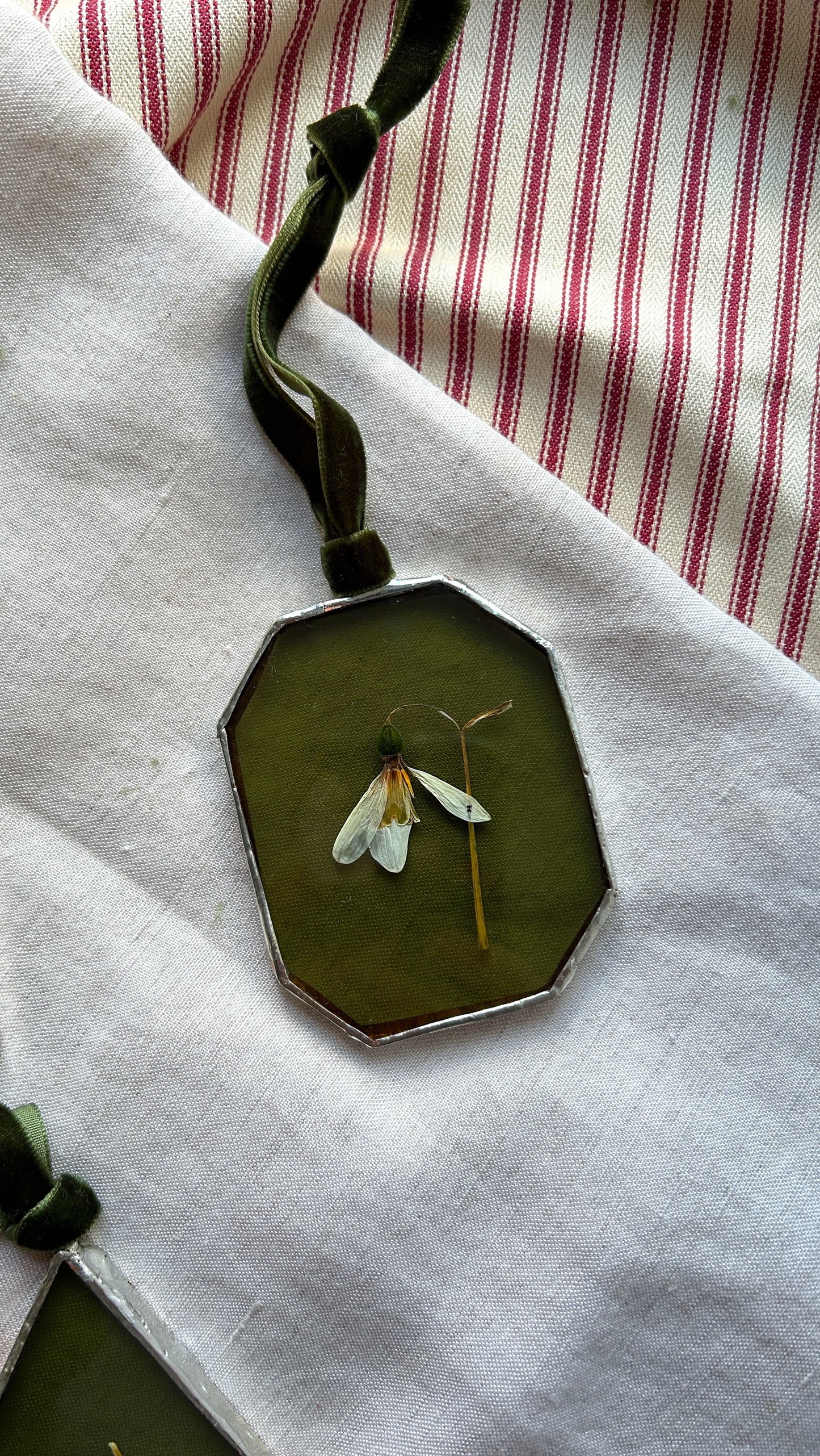 Silver Pressed Snowdrop Glass Frame