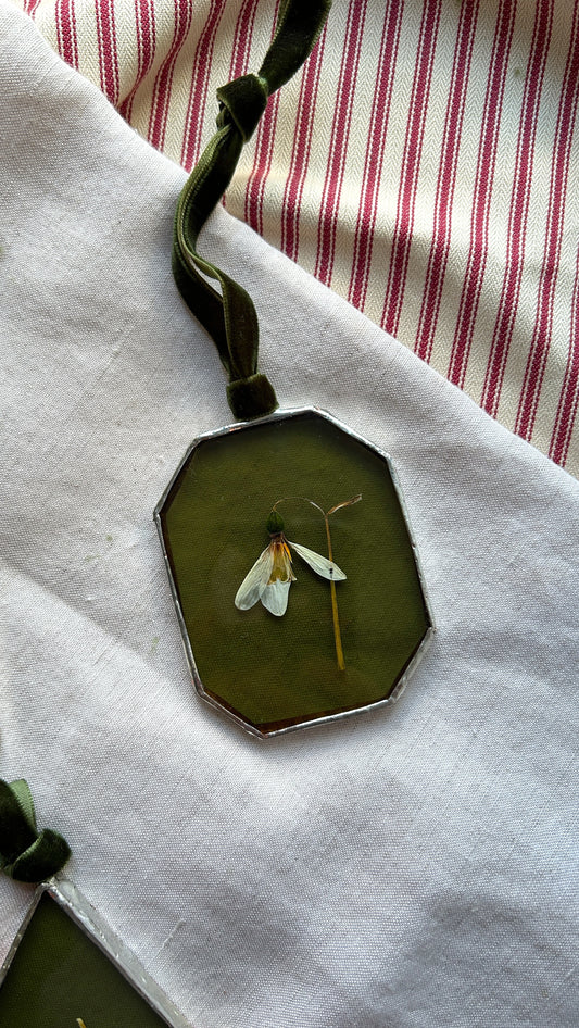 Silver Pressed Snowdrop Glass Frame