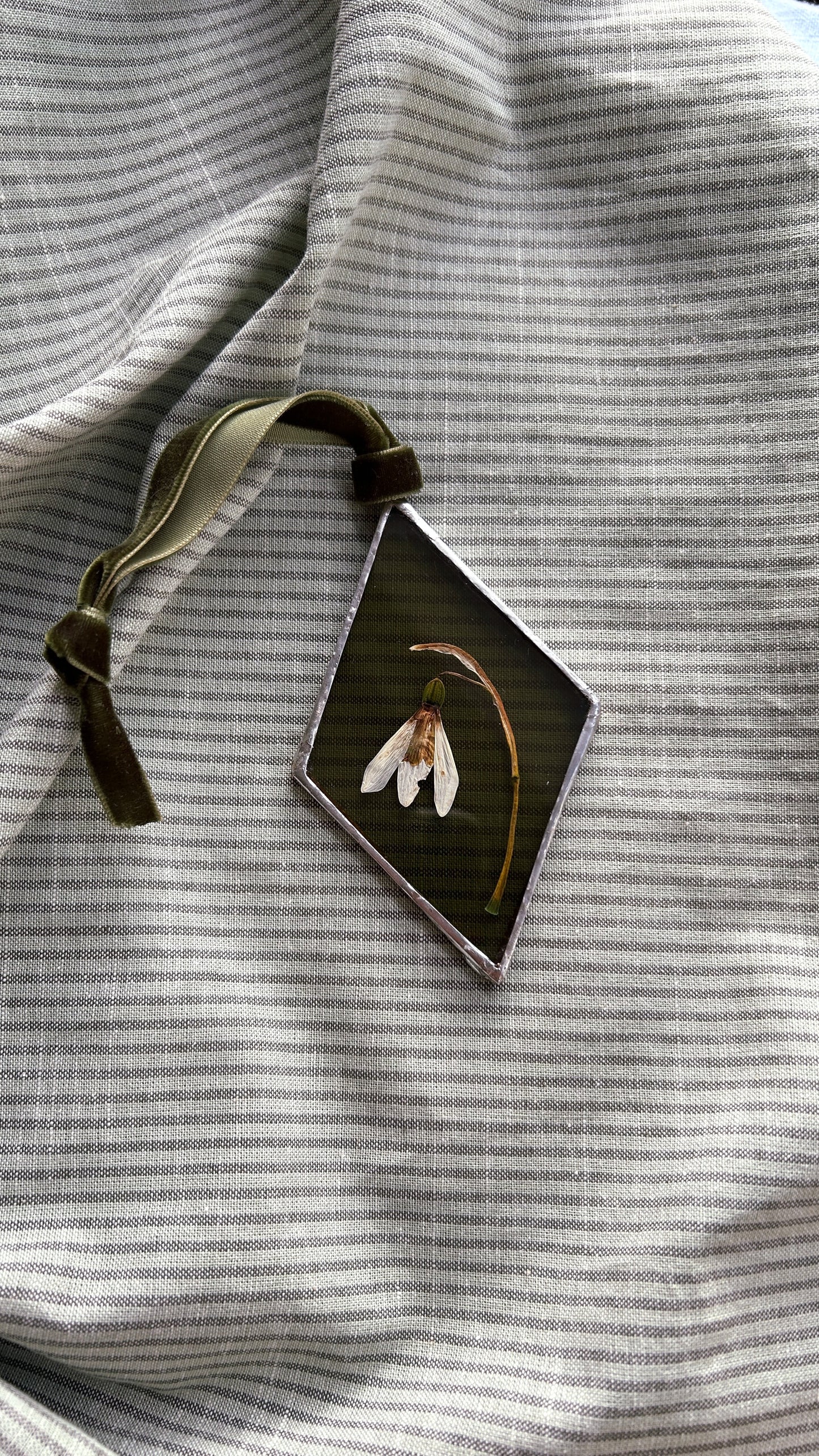 Silver Pressed Snowdrop Glass Frame