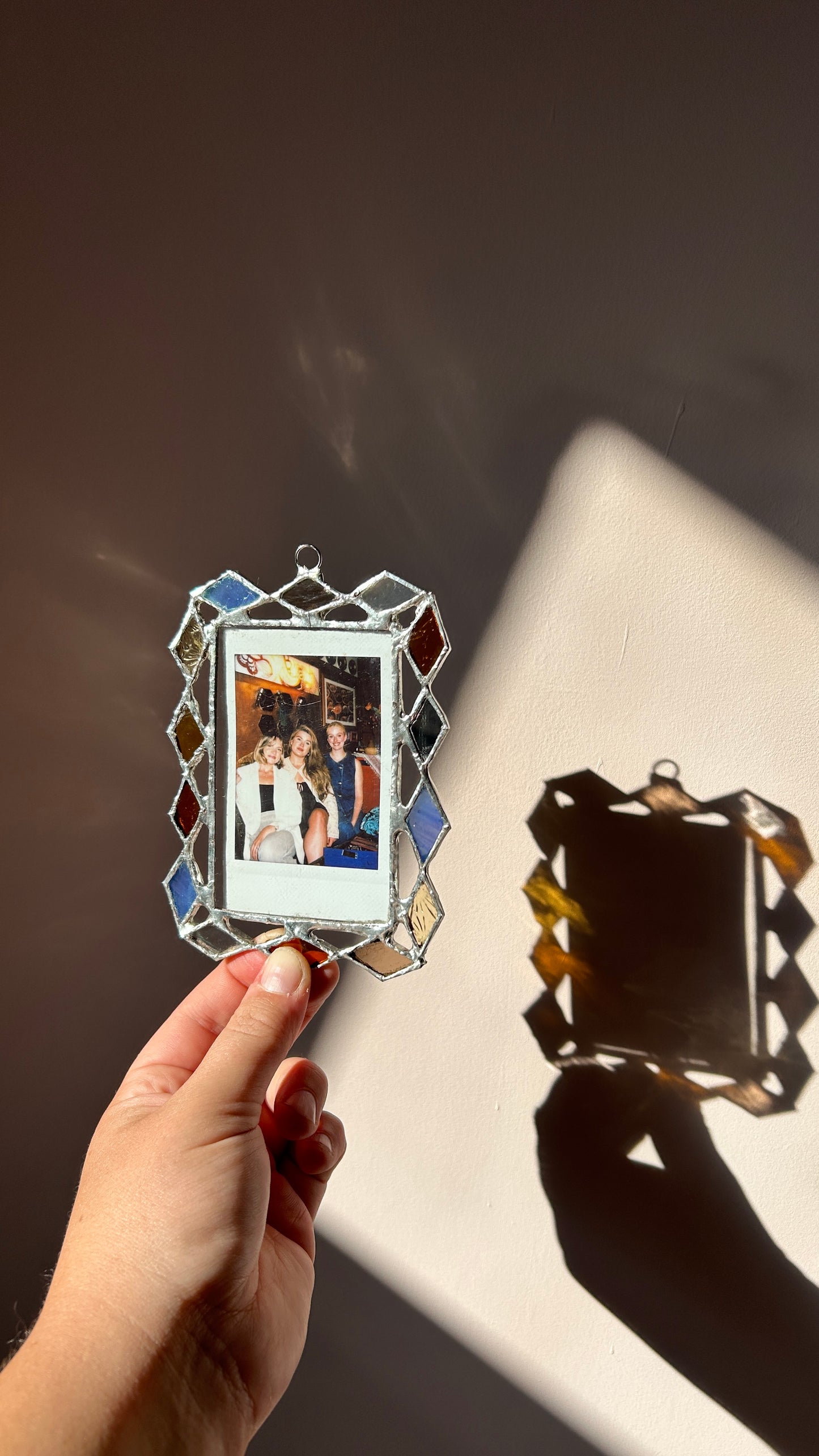Harlequin Polaroid Frame Blue Yellow Amber