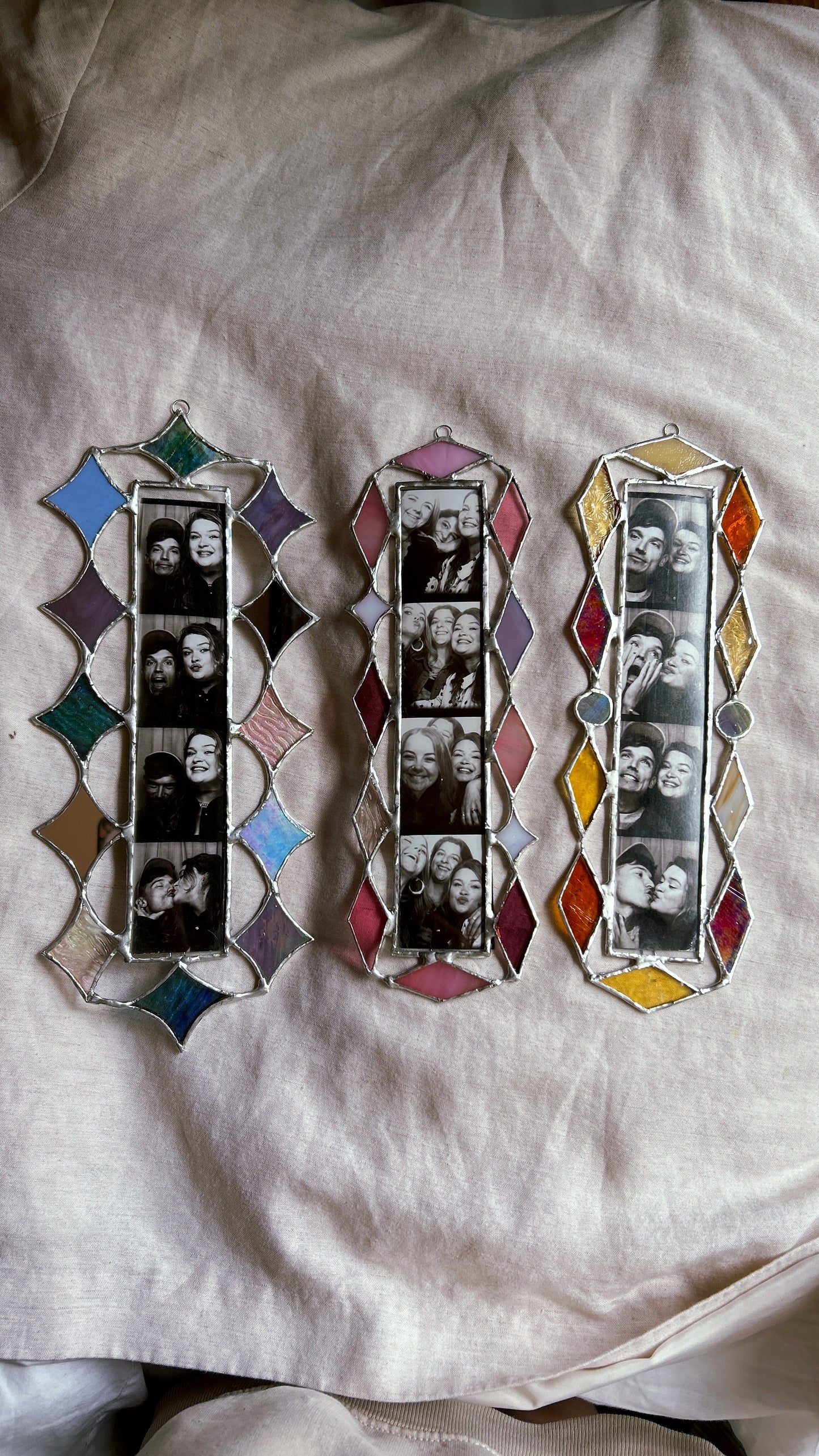 Our Stars Aligned Photobooth Stained Glass Frame Blue Pink Teal (please read below)