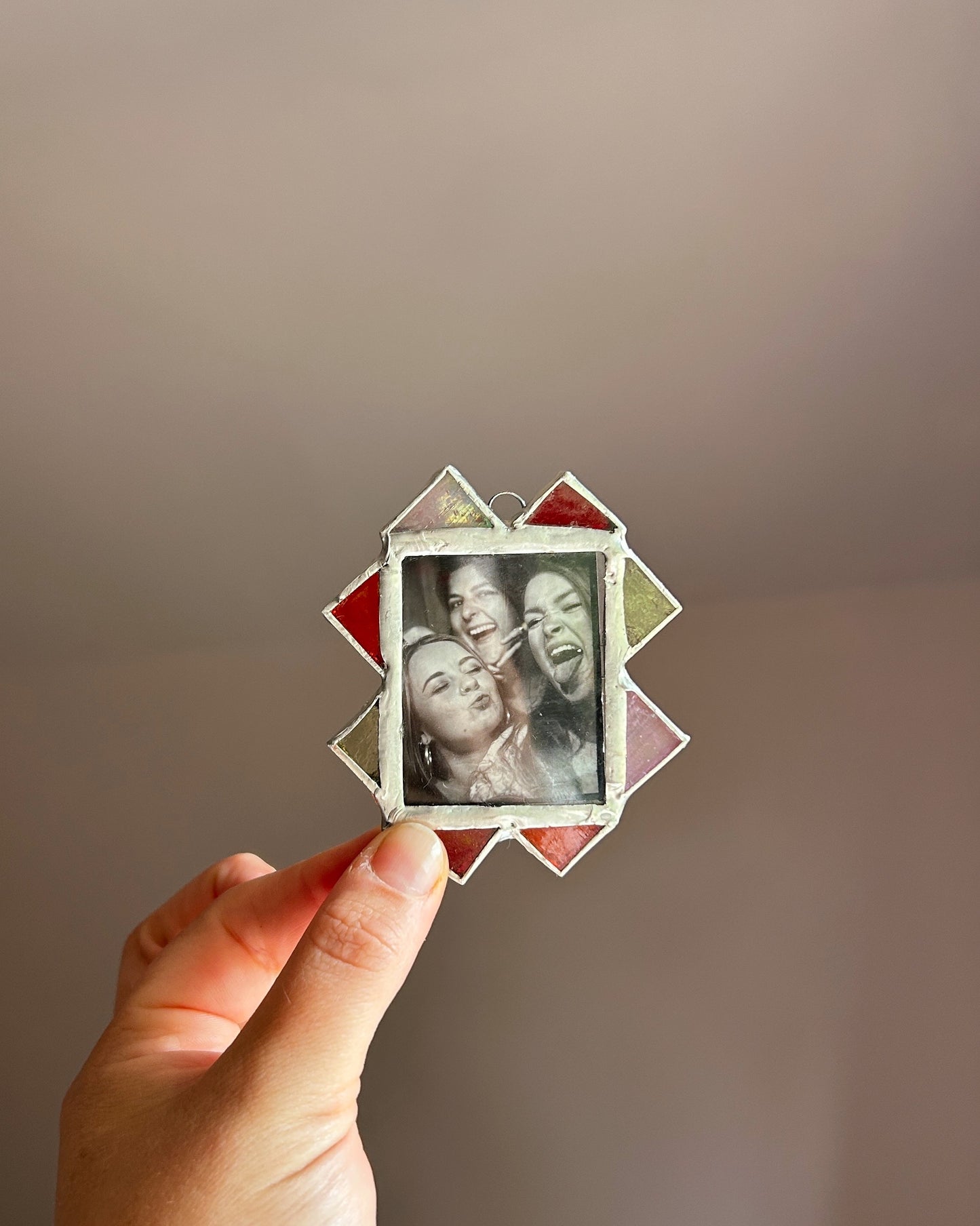 MINI Spike Frame Red Pink Pale Green