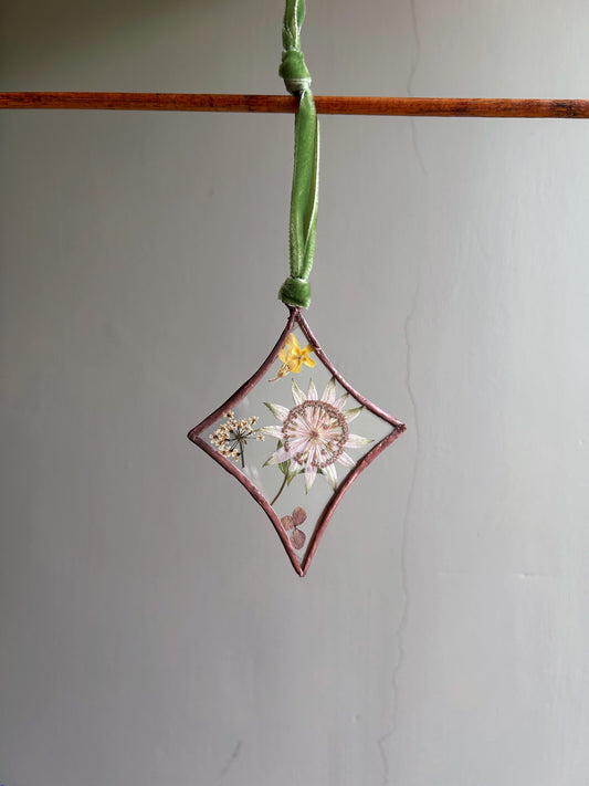 Pressed Flower Star Glass Frame
