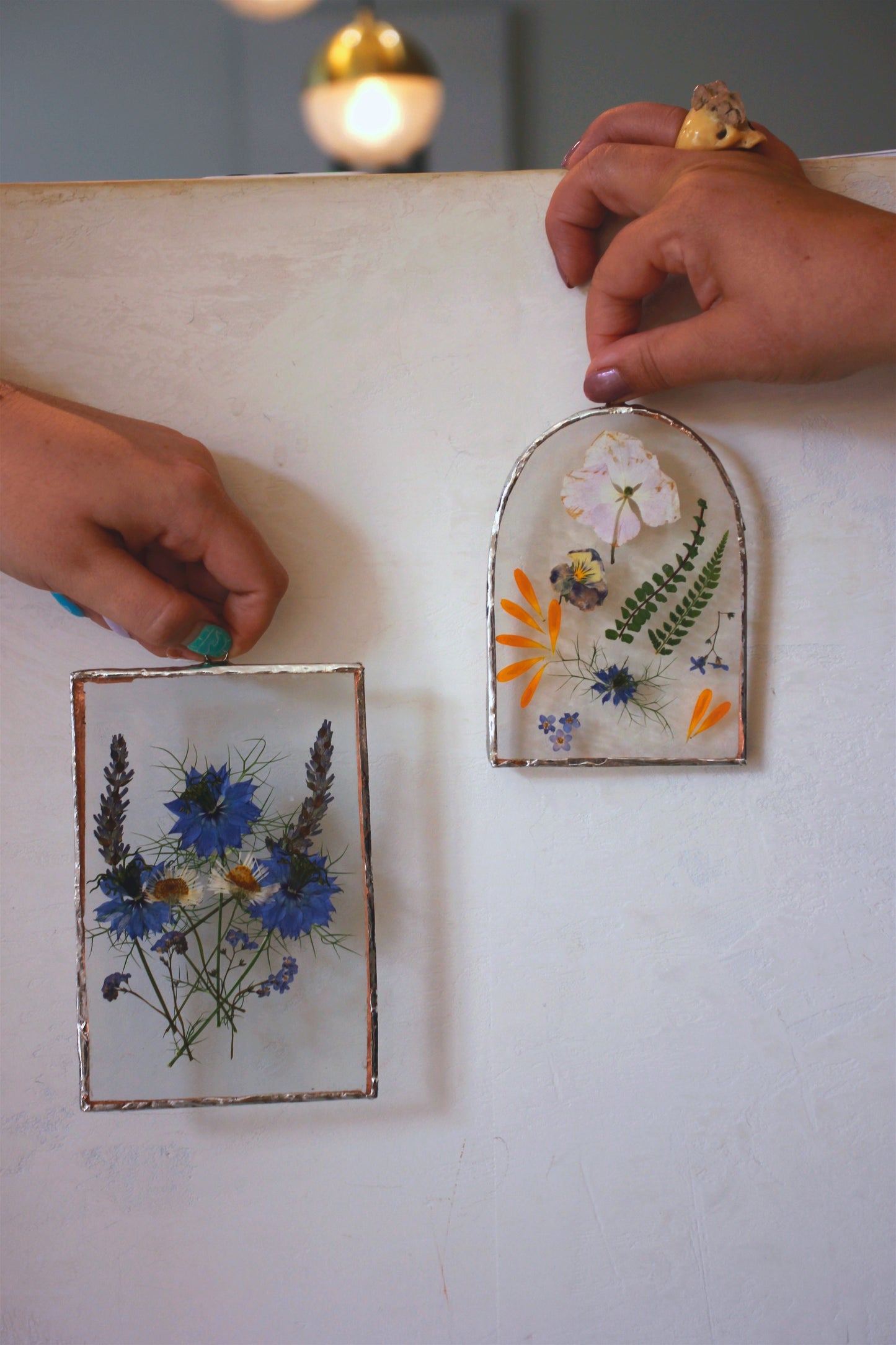 October Flower Framing Stained Glass Workshop at Rebecca Furze Shop - Totnes