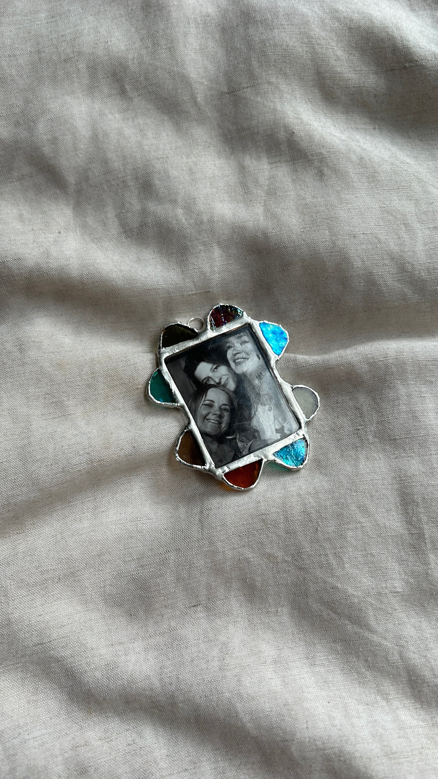 MINI Scallop Frame Teal Amber