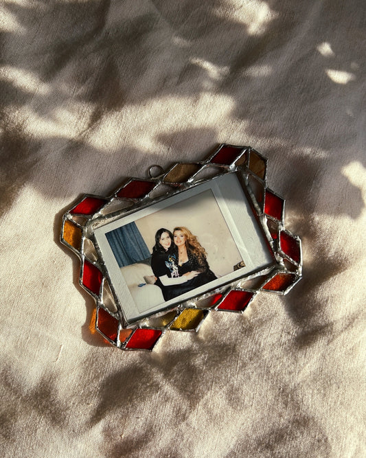 Harlequin Polaroid Frame Amber Orange Yellow Red
