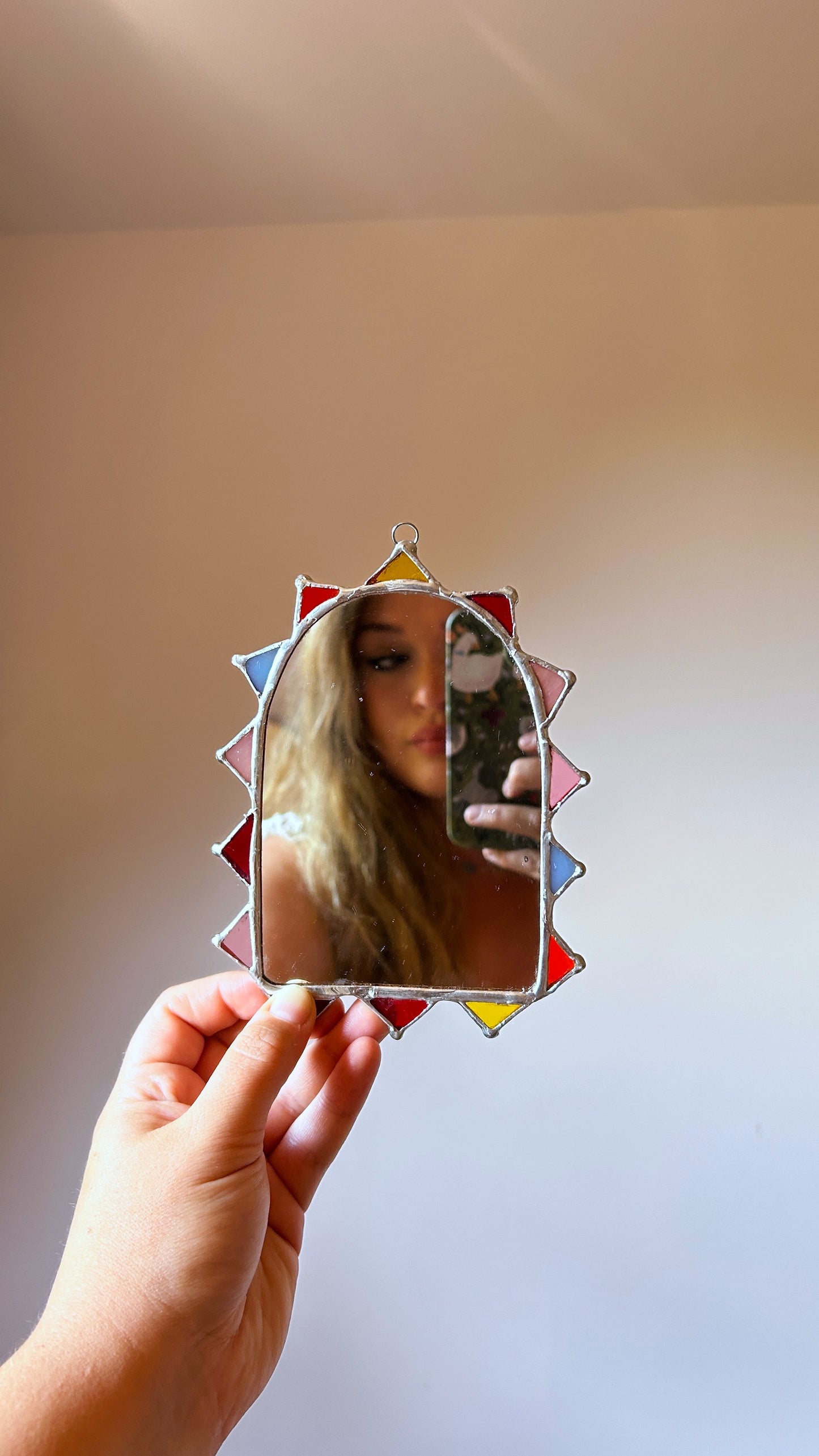 Stained Glass Jester Mirror