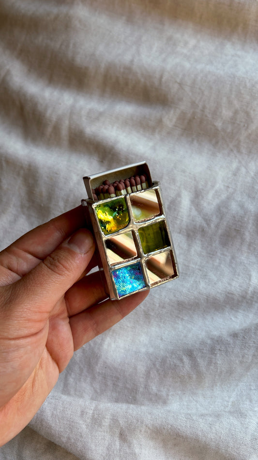 Green Checkered Mini Matchbox Sleeve- UK ONLY