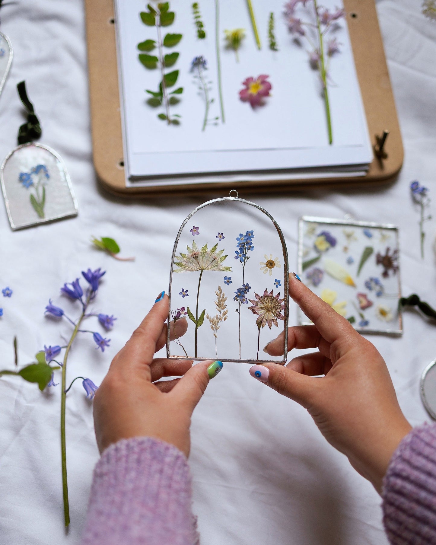 June Flower Framing Stained Glass Workshop at Rebecca Furze Shop - Totnes